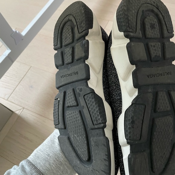 Balenciaga Speed Sneakers Slip-on Cotton blend Glitter black silver - Picture 5 of 5